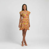 Popsica Flounce Wrap Dress